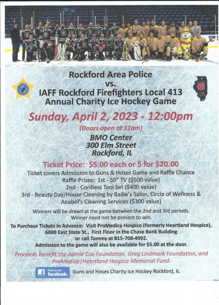 Annual Guns & Hoses Charity Hockey Game April 2nd, 12 PM the BMO